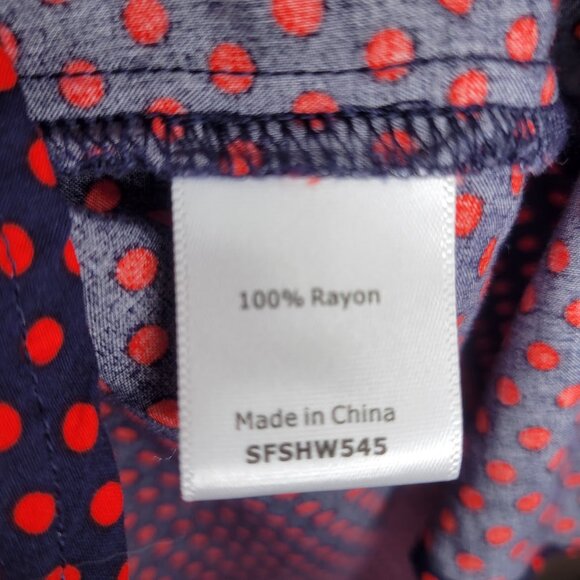 41 Hawthorn Blue and Red Polka Dot Dress, Size XS - Picture 5 of 7